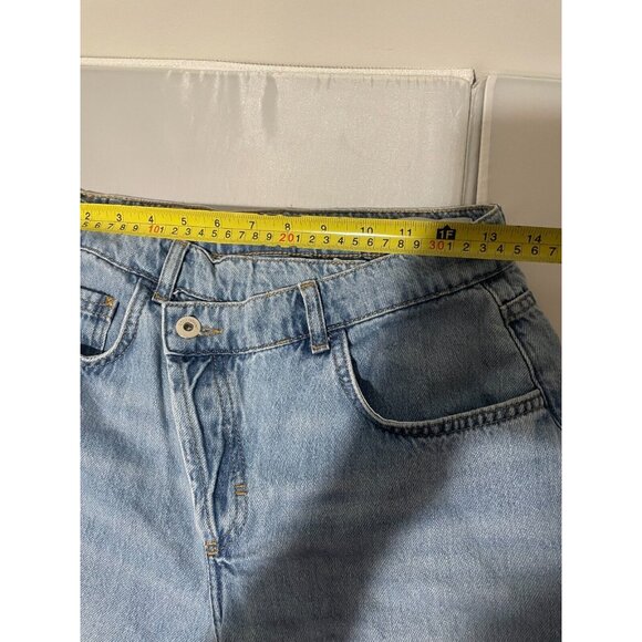 COLLUSION x004 Stepped Waistband Dad Jeans in Blue Light Size 28/26 Petite - Picture 14 of 16